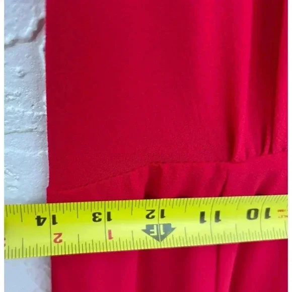 Betsey Johnson Womens Crepe Georgette Elegant Midi Dress Red Size 4 - Picture 4 of 13